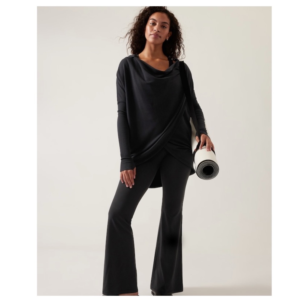 Athleta Purana Wrap Sweatshirt // Black - Picture 3 of 12